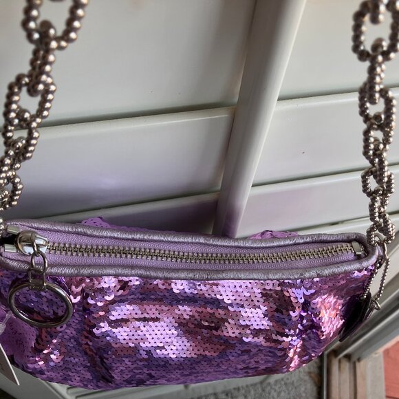 Lilac Coach Poppy Sequin Chain Limited Edition Demi Bag NWT - Picture 5 of 8